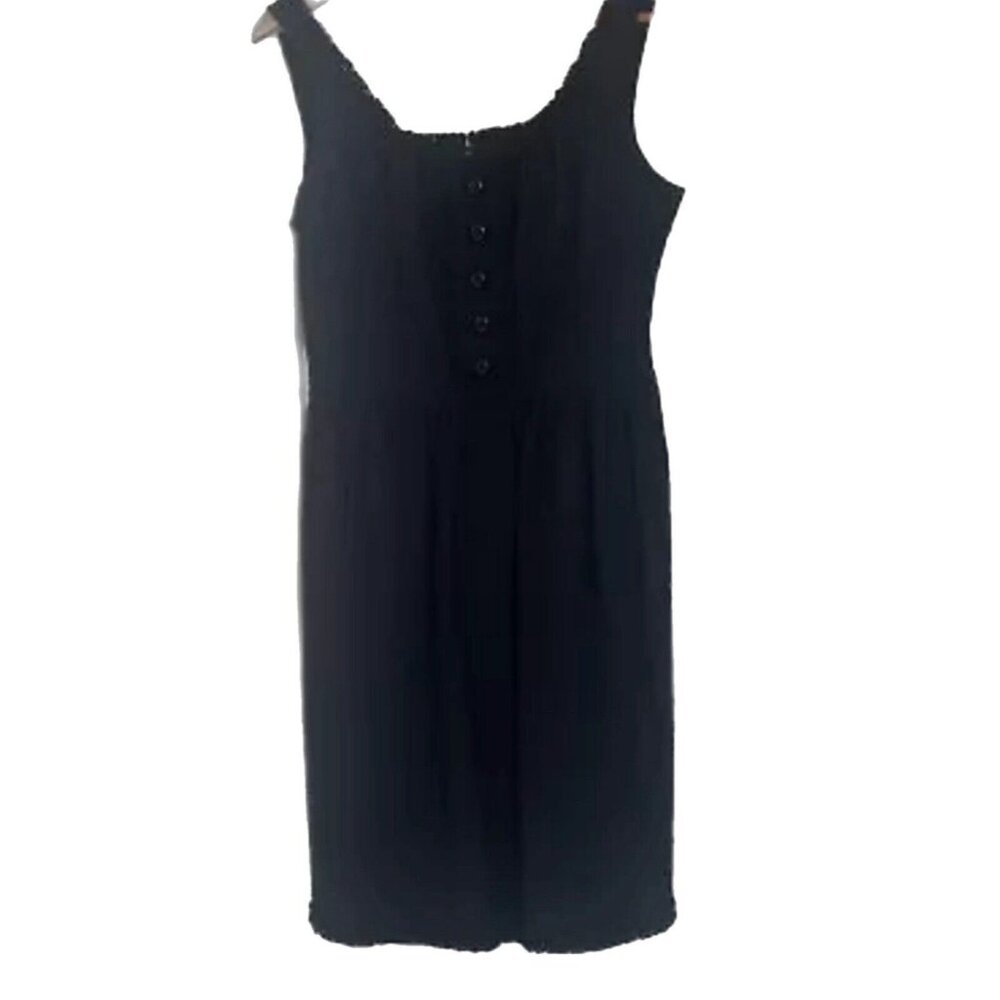 Maggy London Womens Size 6 Dress Sleeveless Round Neckline Eyelet Sheath Black